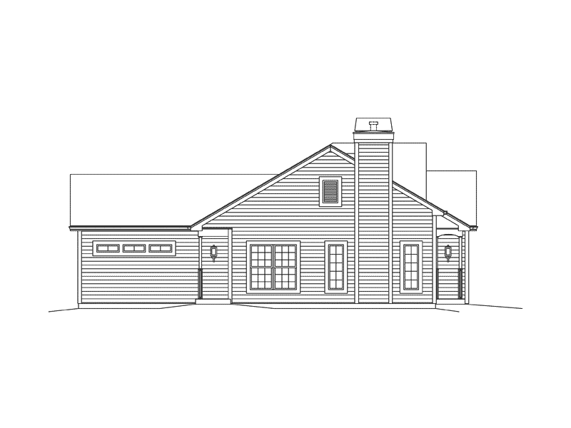 Country House Plan Left Elevation - Angelina Rustic Ranch Home 121D-0012 | House Plans and More