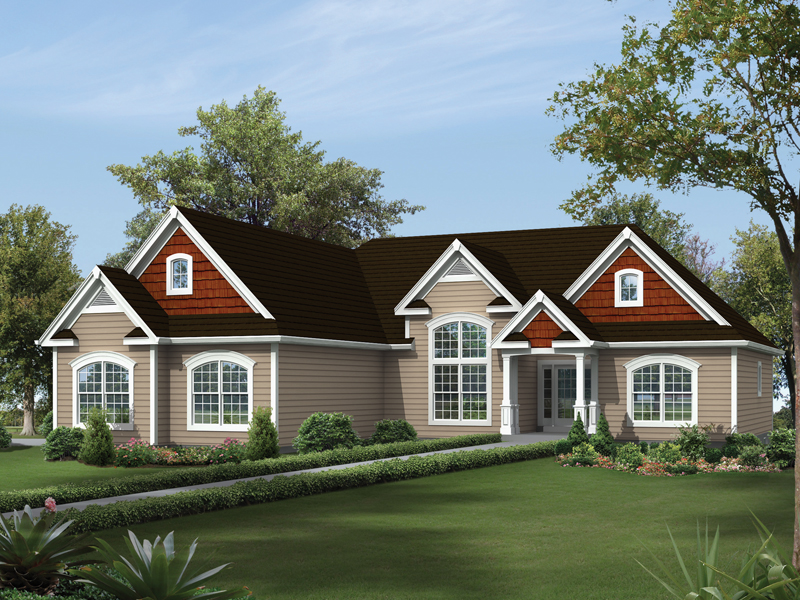 Ranch House Plan Front of Home - Rebecca Traditional Ranch Home 121D-0015 | House Plans and More