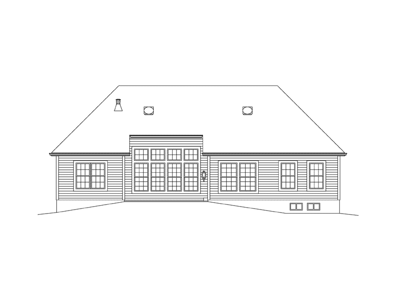 Ranch House Plan Rear Elevation - Rebecca Traditional Ranch Home 121D-0015 | House Plans and More