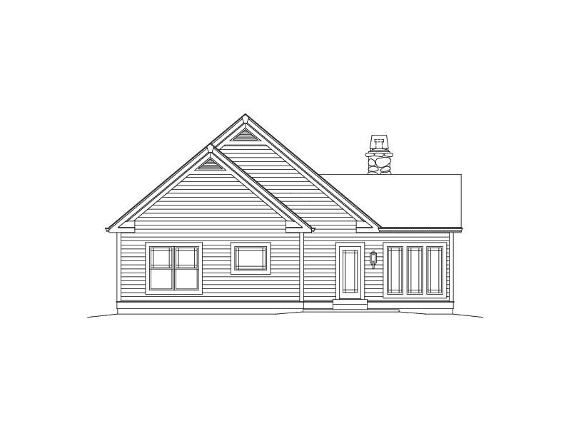 Craftsman House Plan Rear Elevation - Paige Country Cottage Home 121D-0016 | House Plans and More