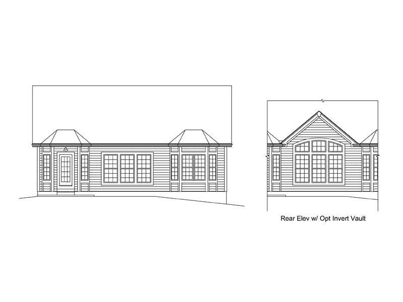 Cabin & Cottage House Plan Rear Elevation - Melanie Cottage Home 121D-0017 | House Plans and More
