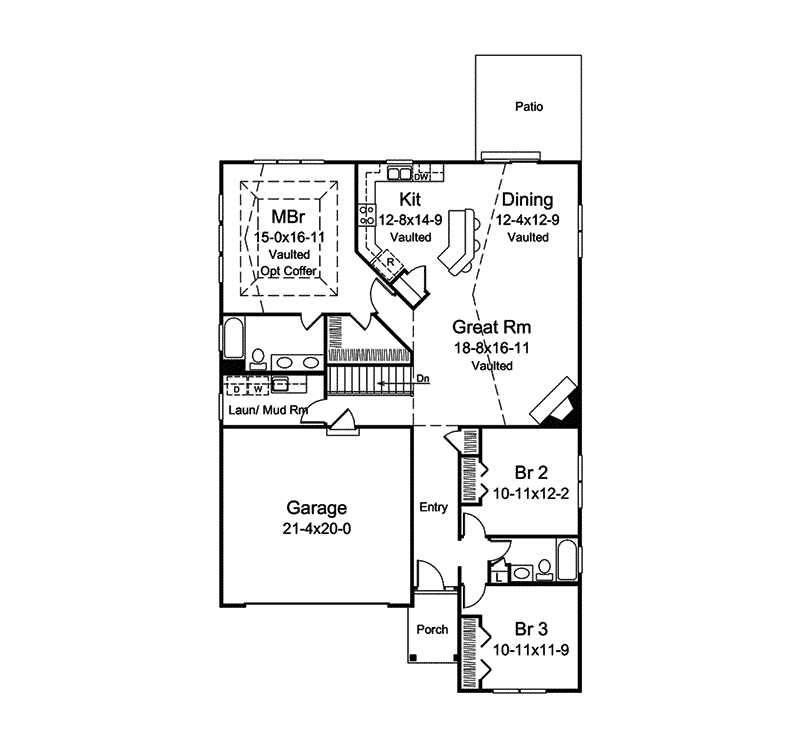 Zoey Shingle Style Ranch Home Plan 121D-0023 - Shop House Plans and More