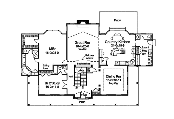 Colonial Home Plan First Floor 121D-0026