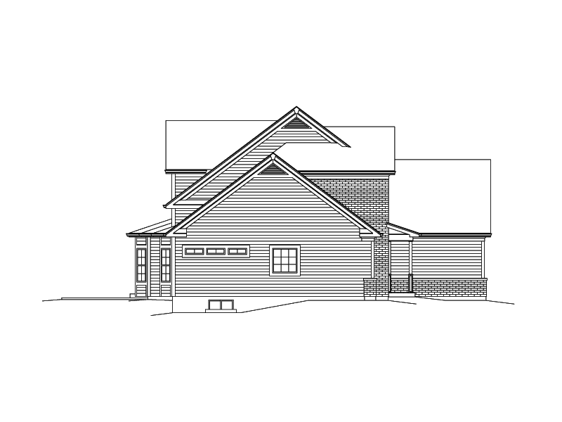 Craftsman House Plan Left Elevation - Lauren Traditional Home 121D-0037 | House Plans and More