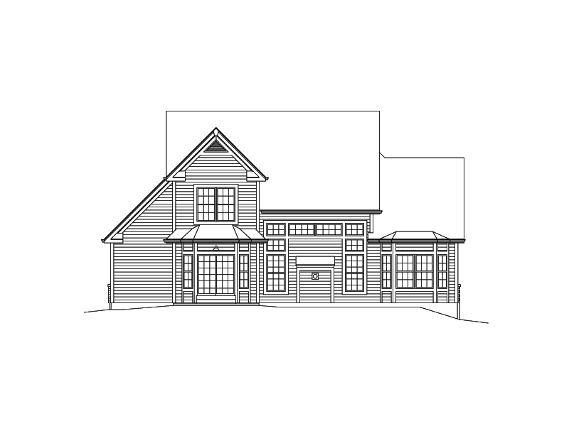 Craftsman House Plan Rear Elevation - Lauren Traditional Home 121D-0037 | House Plans and More