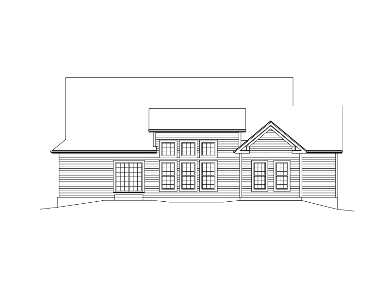 Craftsman House Plan Rear Elevation - Dorene Shingle Style Home 121D-0044 | House Plans and More