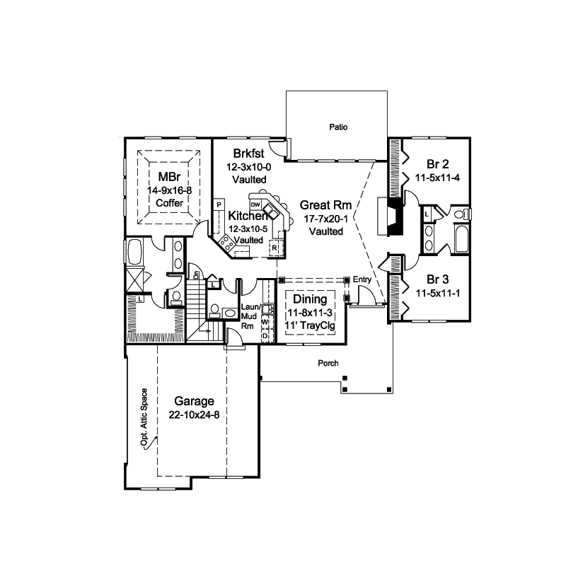 Ellice Country Ranch Home Plan 121D-0046 - Search House Plans and More