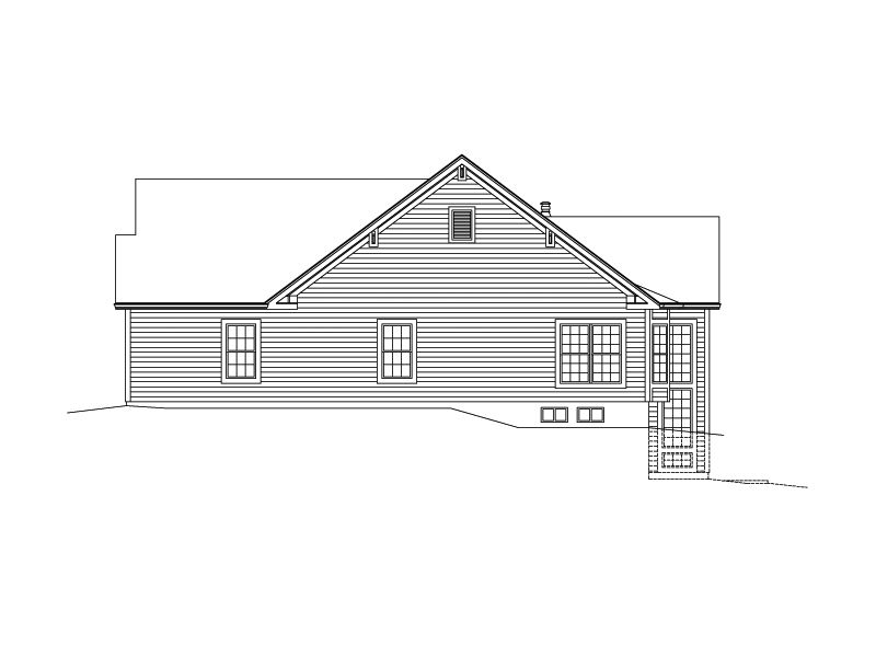 Cape Cod & New England House Plan Right Elevation - Nellie Traditional Ranch Home 121D-0049 | House Plans and More