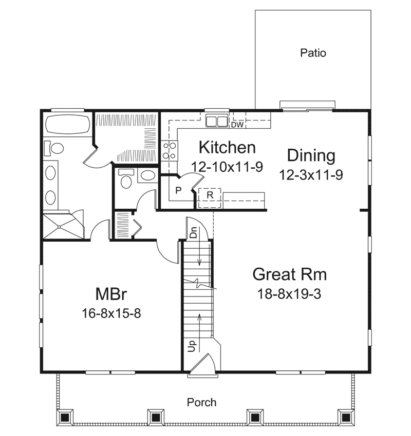 Cape Cod & New England Home Plan First Floor 121D-0050