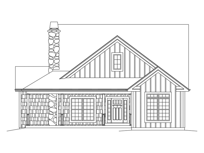 Ranch House Plan Front Elevation - Evie Narrow Lot Country Home 121D-0051 | House Plans and More