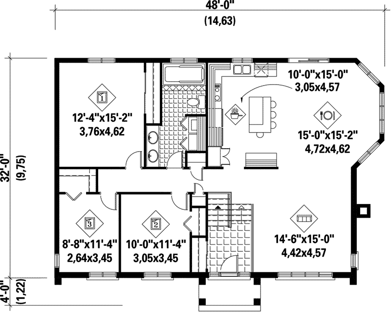 Huxley Split-Level Ranch Home Plan 126D-0194 - Search House Plans and More