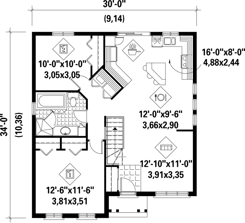 Tripp Traditional Ranch Home Plan 126D-0284 - Shop House Plans and More