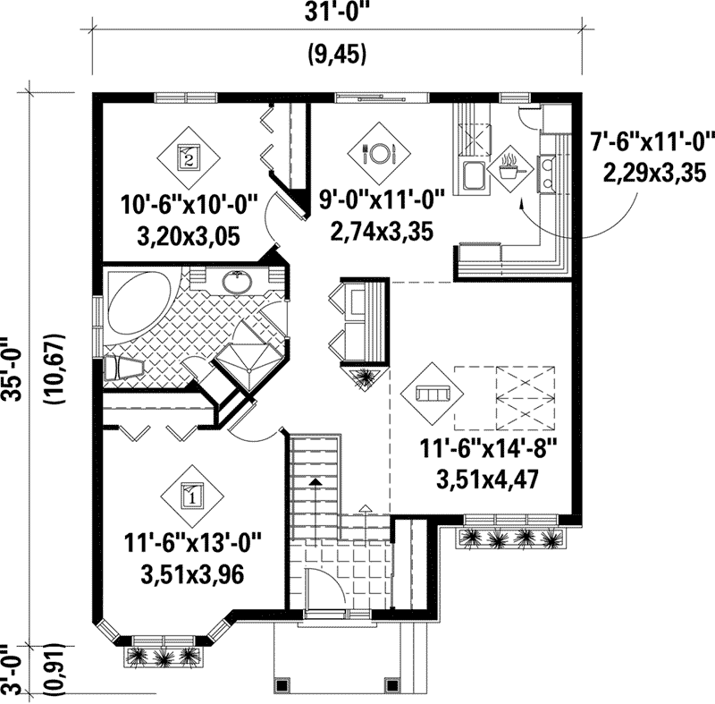 Canoga Contemporary Home Plan 126D-0305 - Search House Plans and More