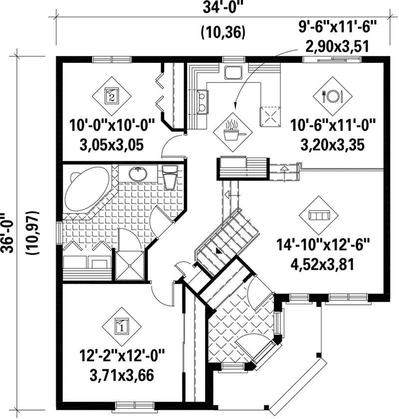 Traditional Home Plan First Floor 126D-0313