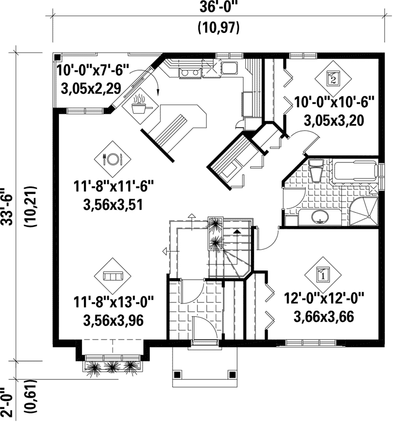 Country House Plan First Floor - Quarry Ridge Ranch Home 126D-0326 - Shop House Plans and More