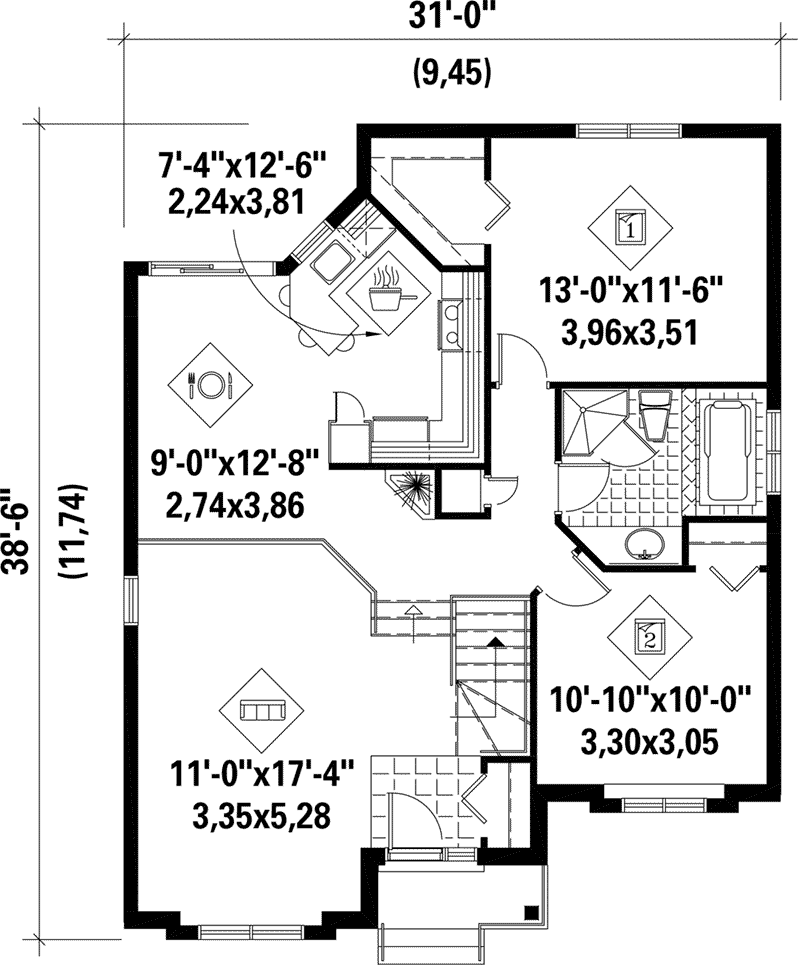 Ranch House Plan First Floor - Arcola Ranch Home 126D-0328 - Search House Plans and More