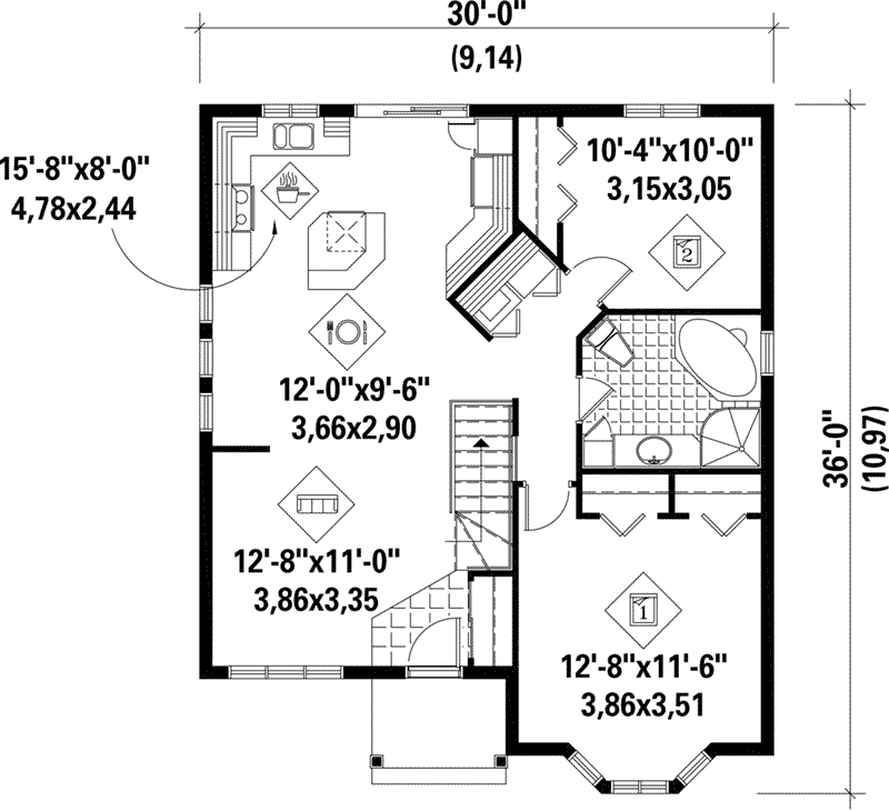 Tolland Country Ranch Home Plan 126D-0345 - Shop House Plans and More