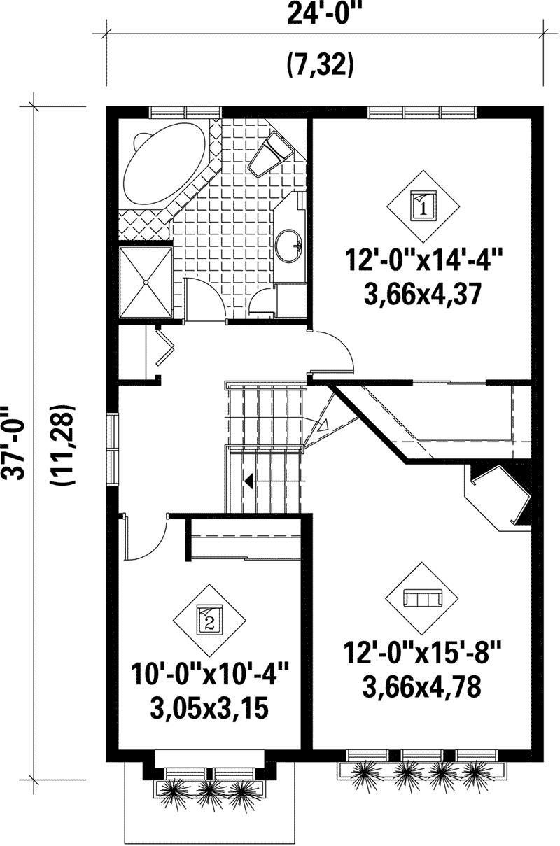 Buckner Hill Narrow Lot Home Plan 126D0766 House Plans