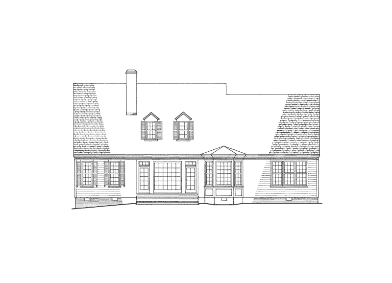 Cabin & Cottage House Plan Rear Elevation - Ericson Southern Plantation Home 128D-0002 | House Plans and More