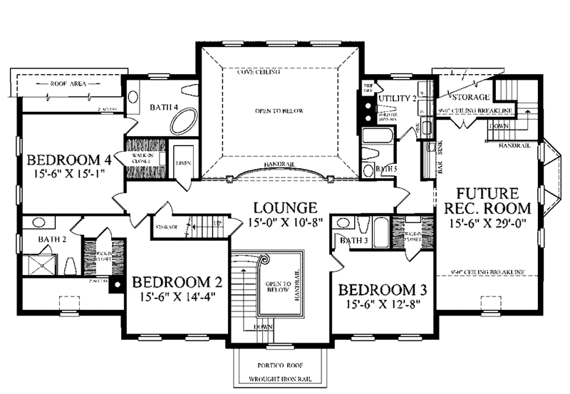 Traditional Home Plan Second Floor 128D-0006