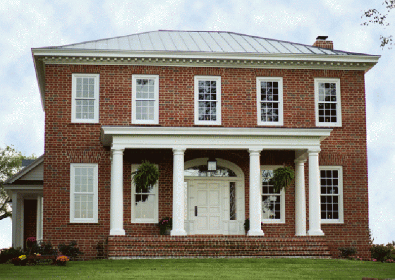 Greek Revival House Plan Front of Home - Bristol Lane Georgian Home 128D-0033 - Search House Plans and More