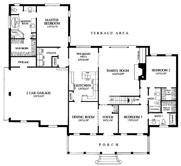 Chevy Chase Southern Home Plan 128D0052 House Plans and