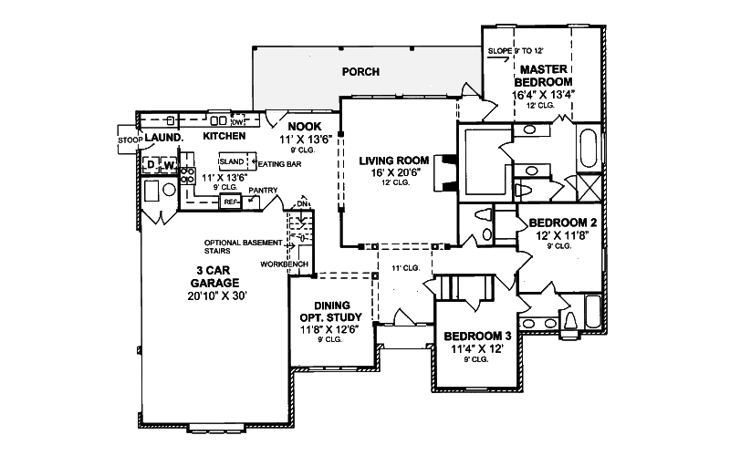 Bridgeport Country Ranch Home Plan 130D-0118 - Search House Plans and More