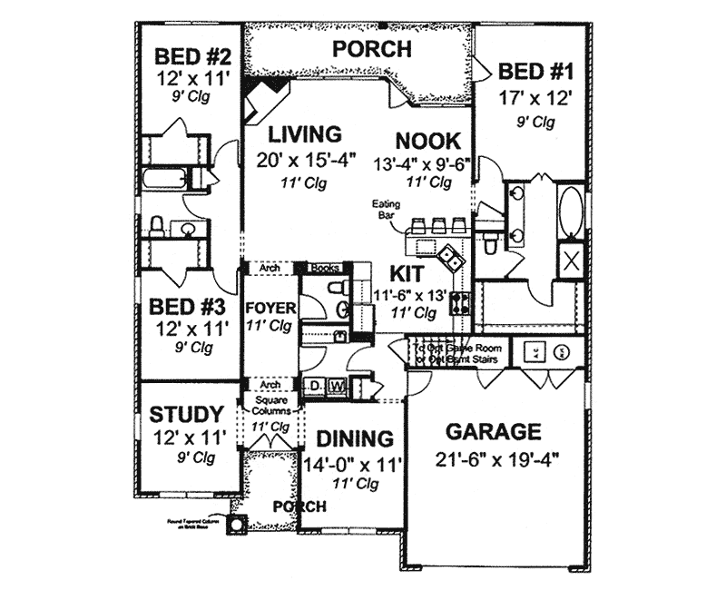 Lillian Hill Ranch Bungalow Home Plan 130D0191 House