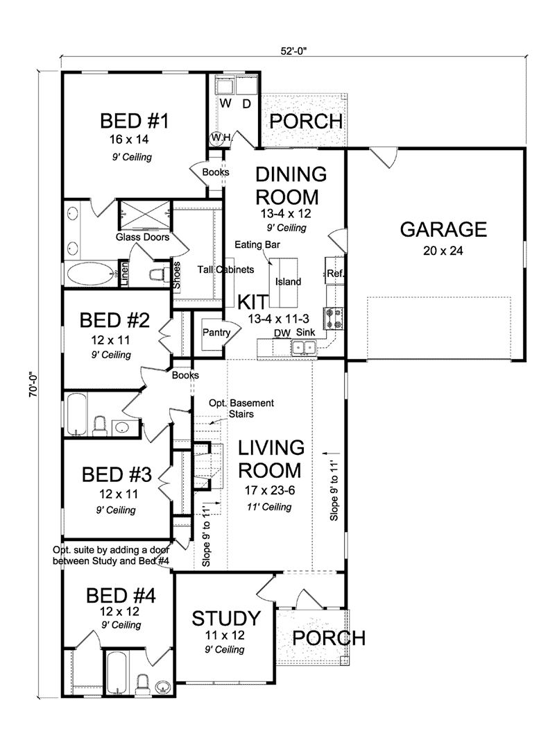 Talley Country Ranch Home Plan 130d-0343 - Shop House Plans And More