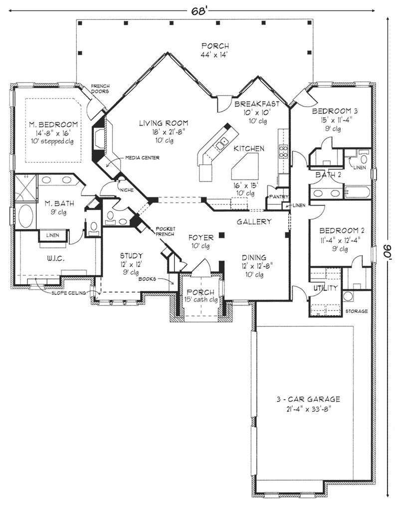 Neoclassical Home Plan First Floor 137D-0026