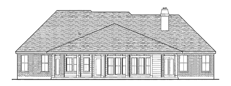 Neoclassical House Plan Rear Elevation - Taregan Lane Craftsman Home 137D-0026 - Shop House Plans and More