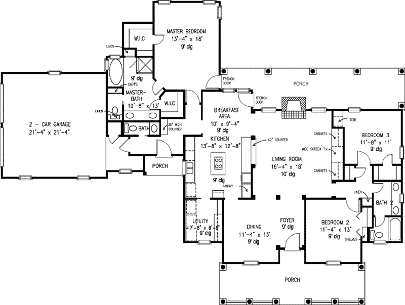 Shaker Woods Country Home Plan 137D-0215 - Shop House Plans and More