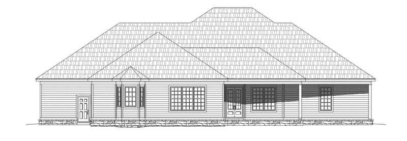 Country House Plan Rear Elevation - Thistle Mill Southern Home 141D-0040 - Shop House Plans and More