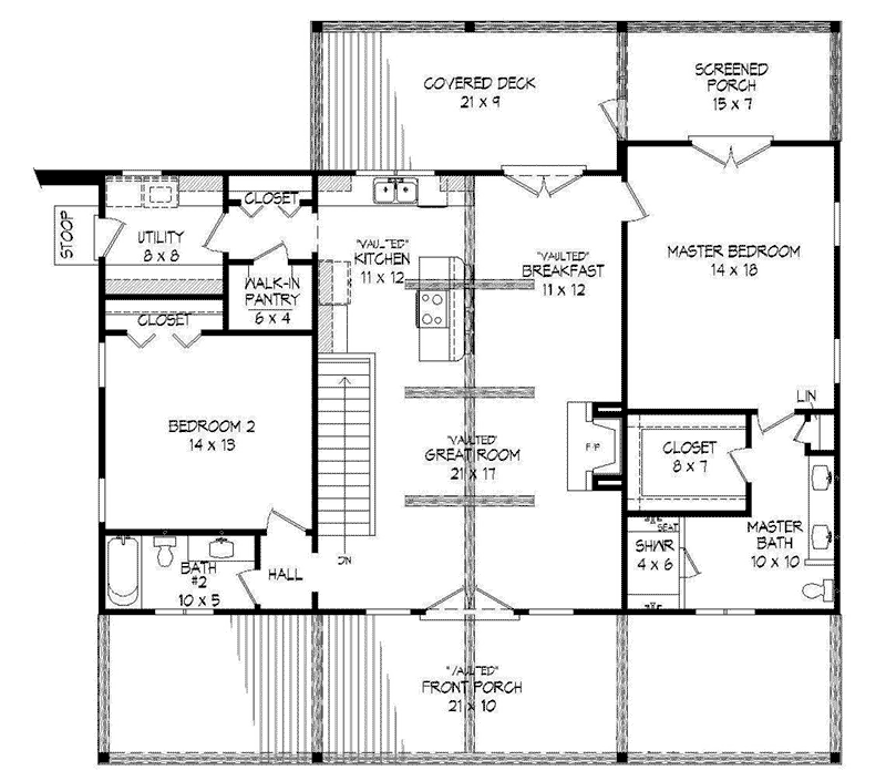 Santa Fe Home Plan First Floor 141D-0099