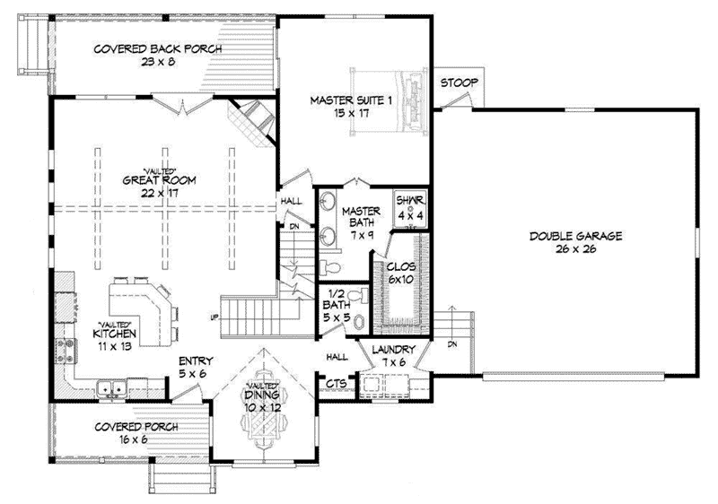 Bungalow House Plan First Floor - 141D-0145 - Shop House Plans and More