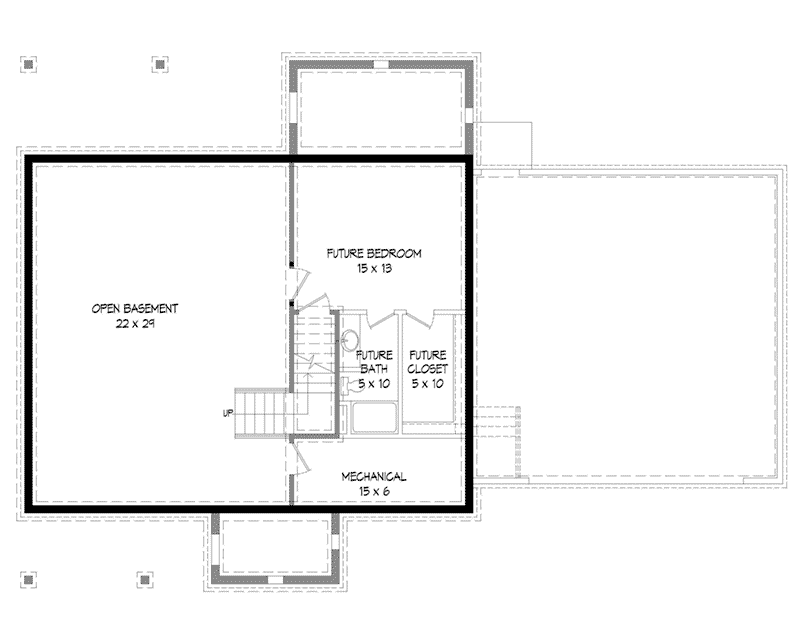 Bungalow House Plan Lower Level Floor - 141D-0145 - Shop House Plans and More