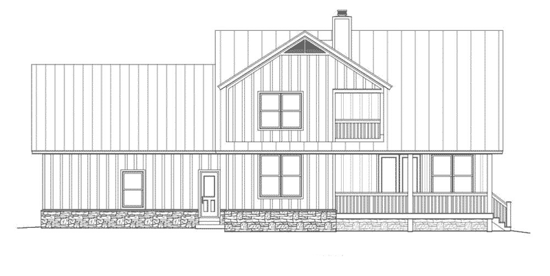 Bungalow House Plan Rear Elevation - 141D-0145 - Shop House Plans and More