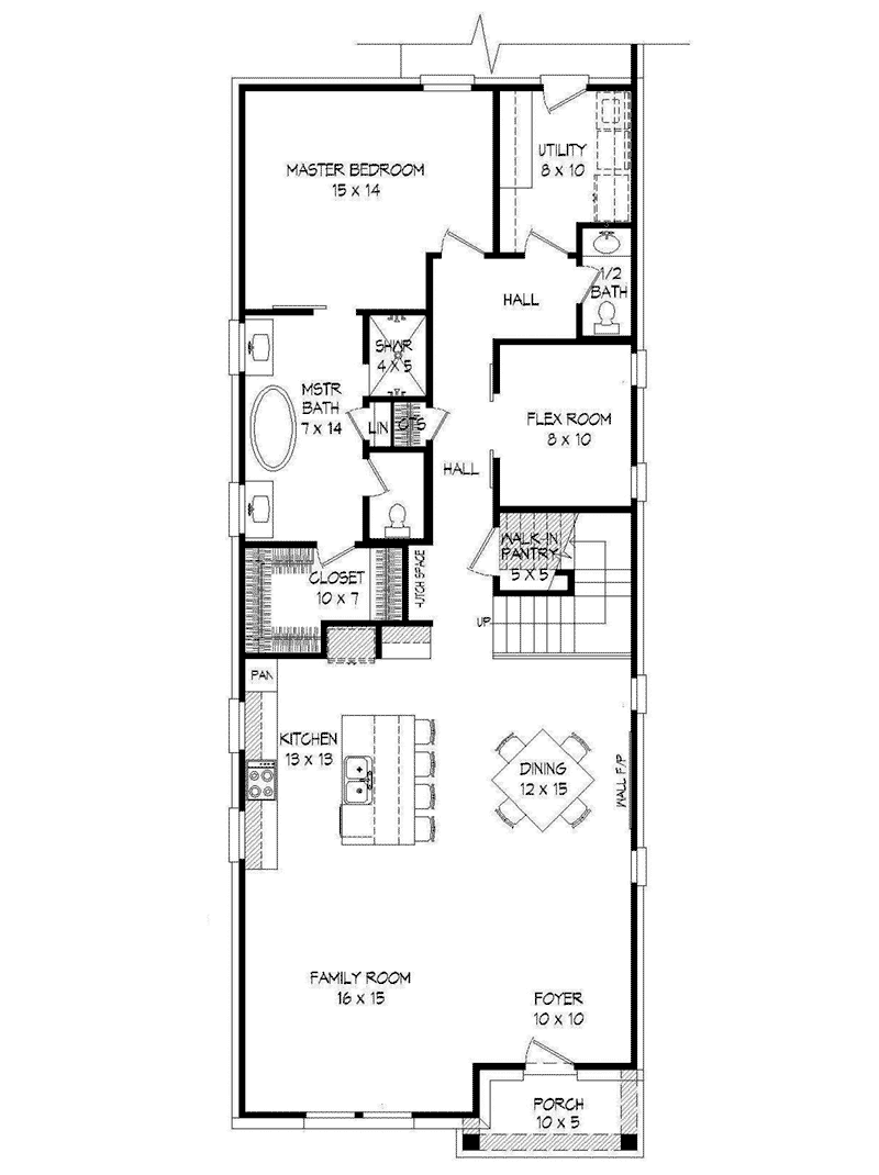 Cabin & Cottage Home Plan First Floor 141D-0160