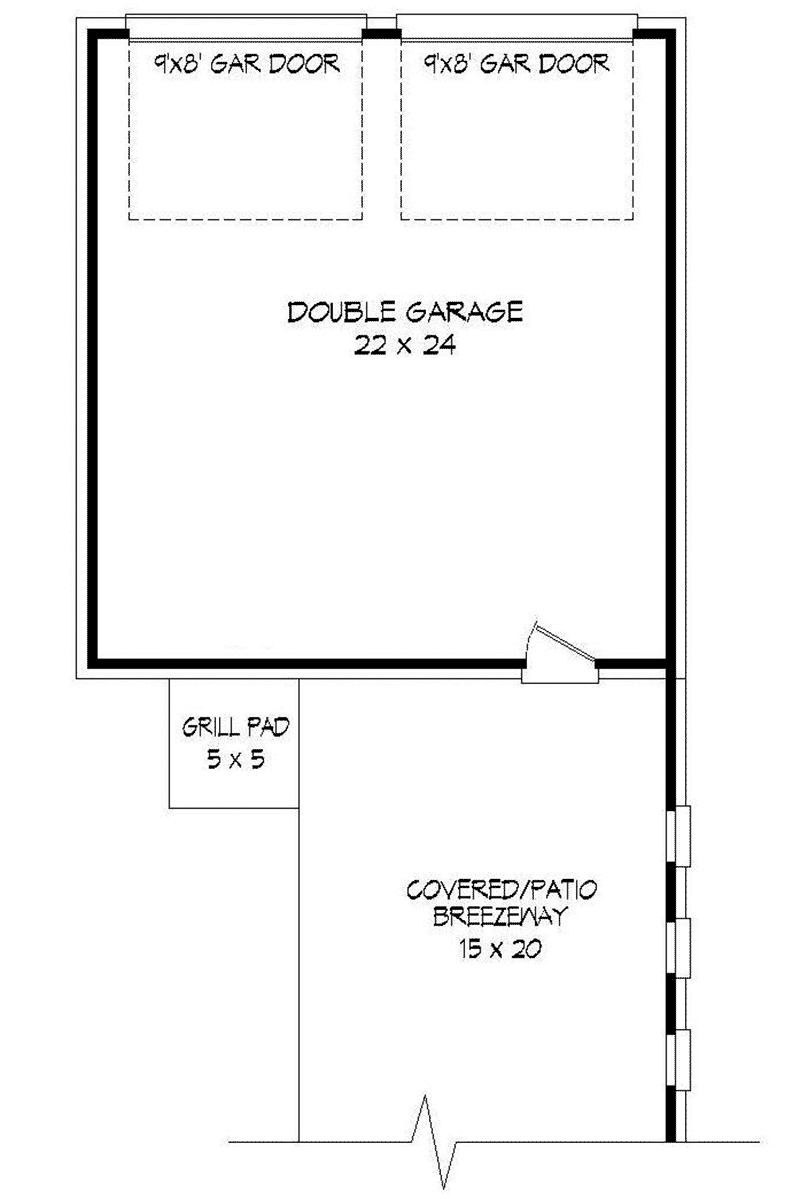 Tudor Home Plan Garage 141D-0160