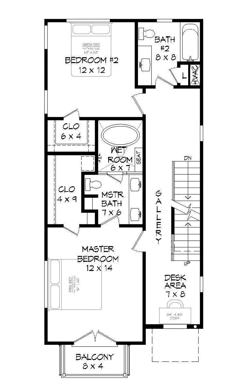 Contemporary House Plan Second Floor - 141D-0267 - Shop House Plans and More
