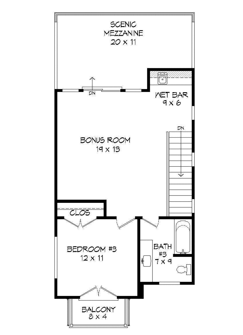 Contemporary Home Plan Third Floor 141D-0267