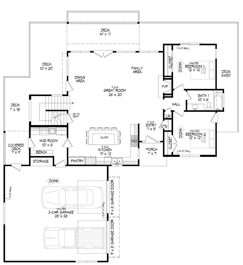 Modern Home Plan First Floor 141D-0348
