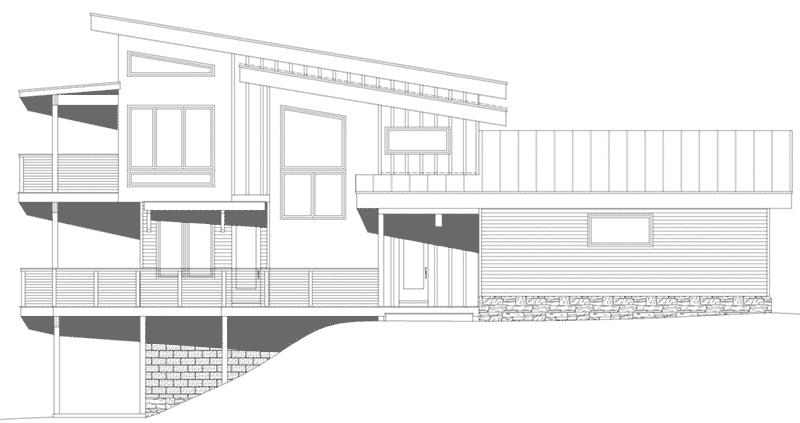Waterfront House Plan Left Elevation - 141D-0348 - Shop House Plans and More