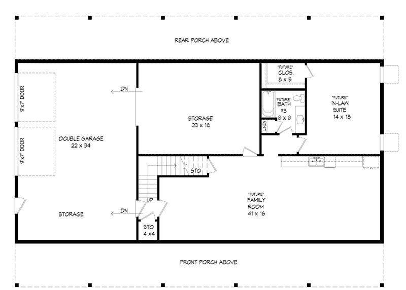 Berm Home Plan Basement 141D-0363