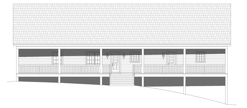 Prairie House Plan Rear Elevation - 141D-0363 - Shop House Plans and More