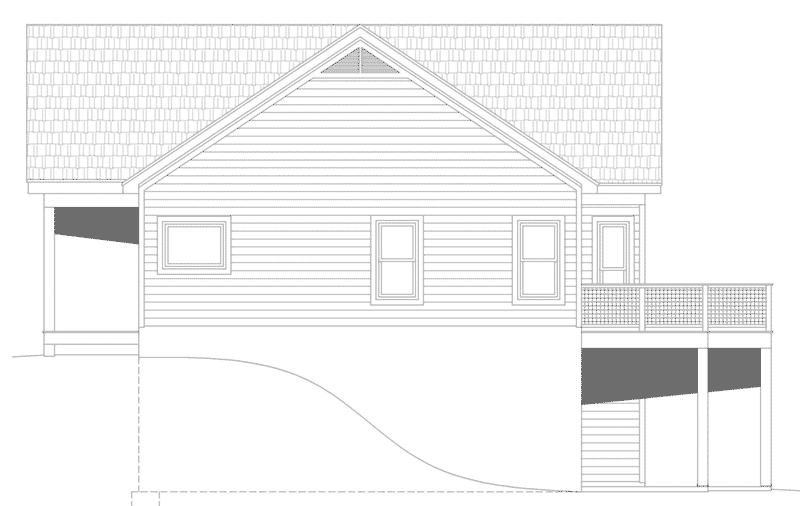 Farmhouse Plan Right Elevation - 141D-0392 - Shop House Plans and More