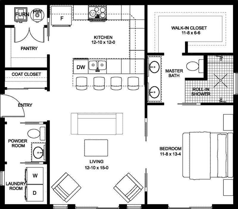 Rustic House Plan First Floor - 144D-0022 - Shop House Plans and More