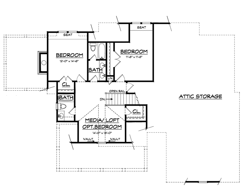 Craftsman Home Plan Second Floor 149D-0007