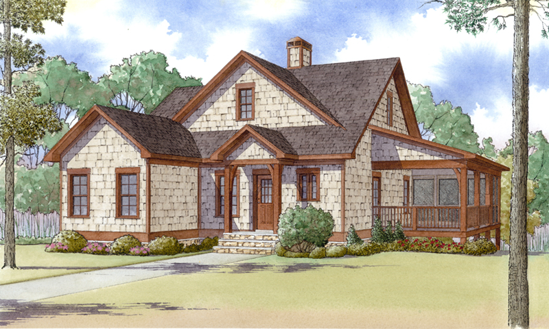 Ranch House Plan Front of Home - Lindsey Landing Rustic Home 155D-0002 - Shop House Plans and More