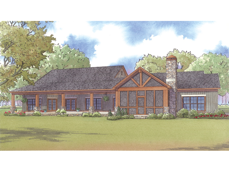 Arts & Crafts House Plan Rear Photo 01 - Summer Breeze Craftsman Home 155D-0004 - Shop House Plans and More